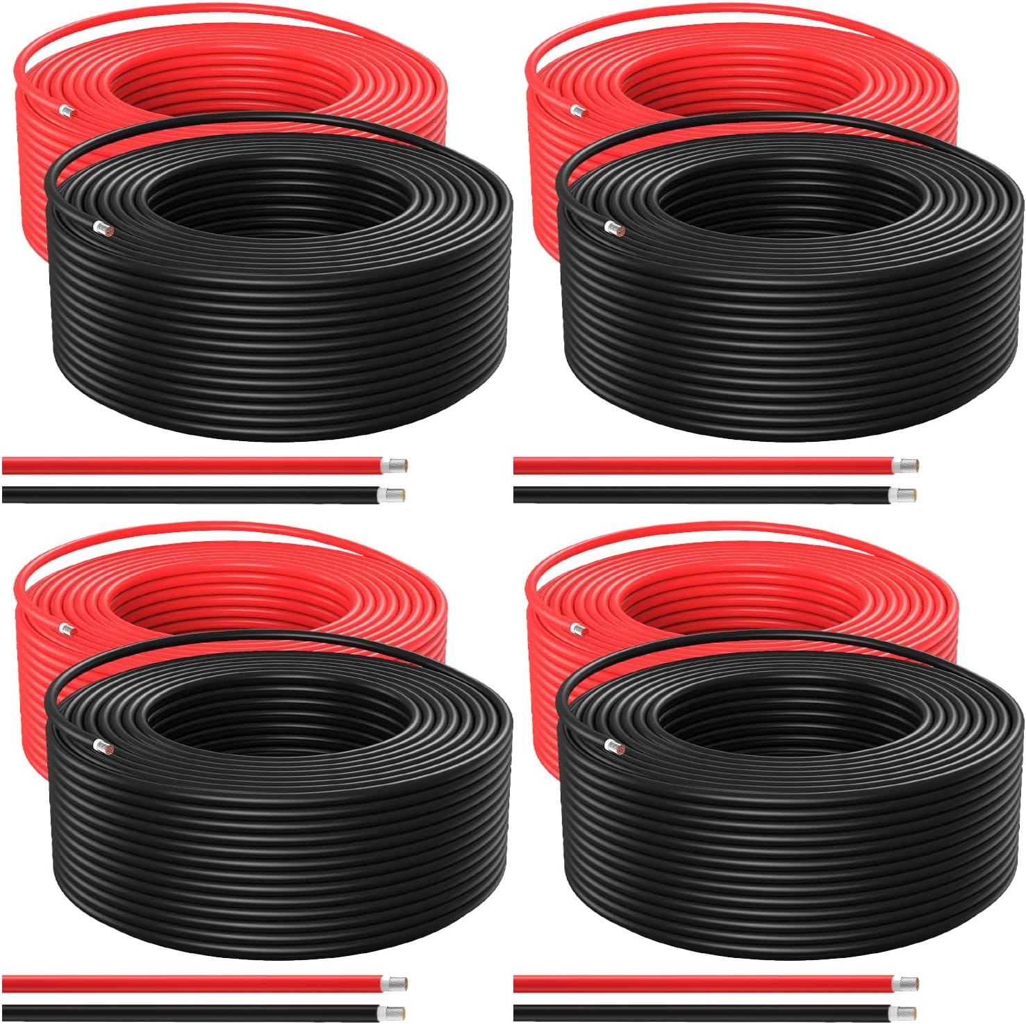 4 Pairs 50Ft Solar Panel Wire Kit for Outdoor Solar Systems