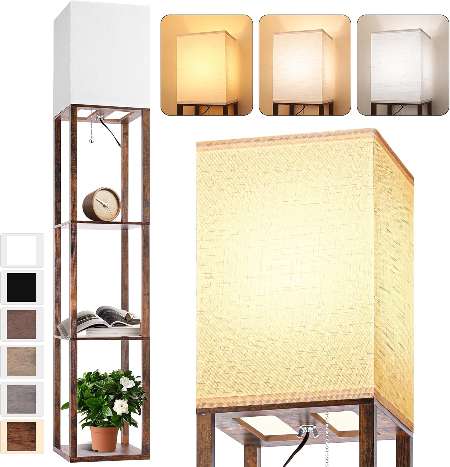 Floor Lamp with Shelves for Living Room - Stylish and Functional