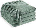 Chenille Throw Blanket for Couch 60in x 80in - Soft Sage Green