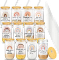 12 Set Employee Appreciation Glass Cups for Team Gifts - Rainbow Can
