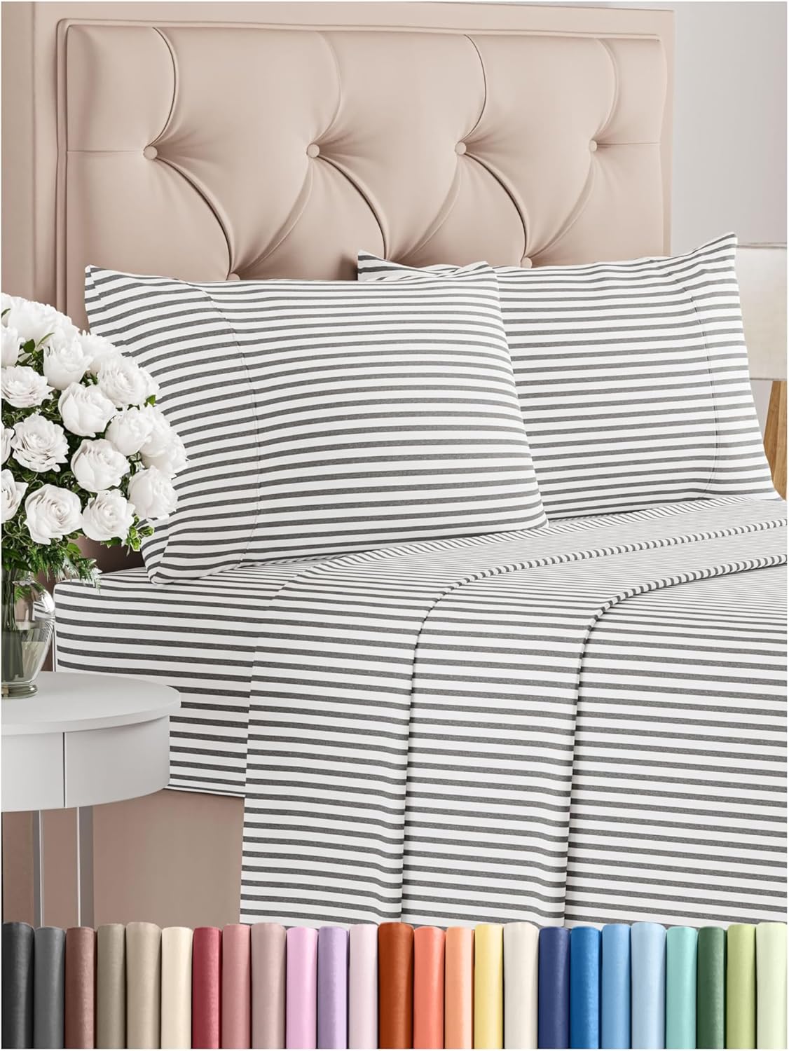 Queen Size 4 Piece Sheet Set - Comfy Breathable & Cooling