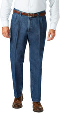 Haggar Men's Casual Classic Fit Denim Trouser - Stretch Dress Denim