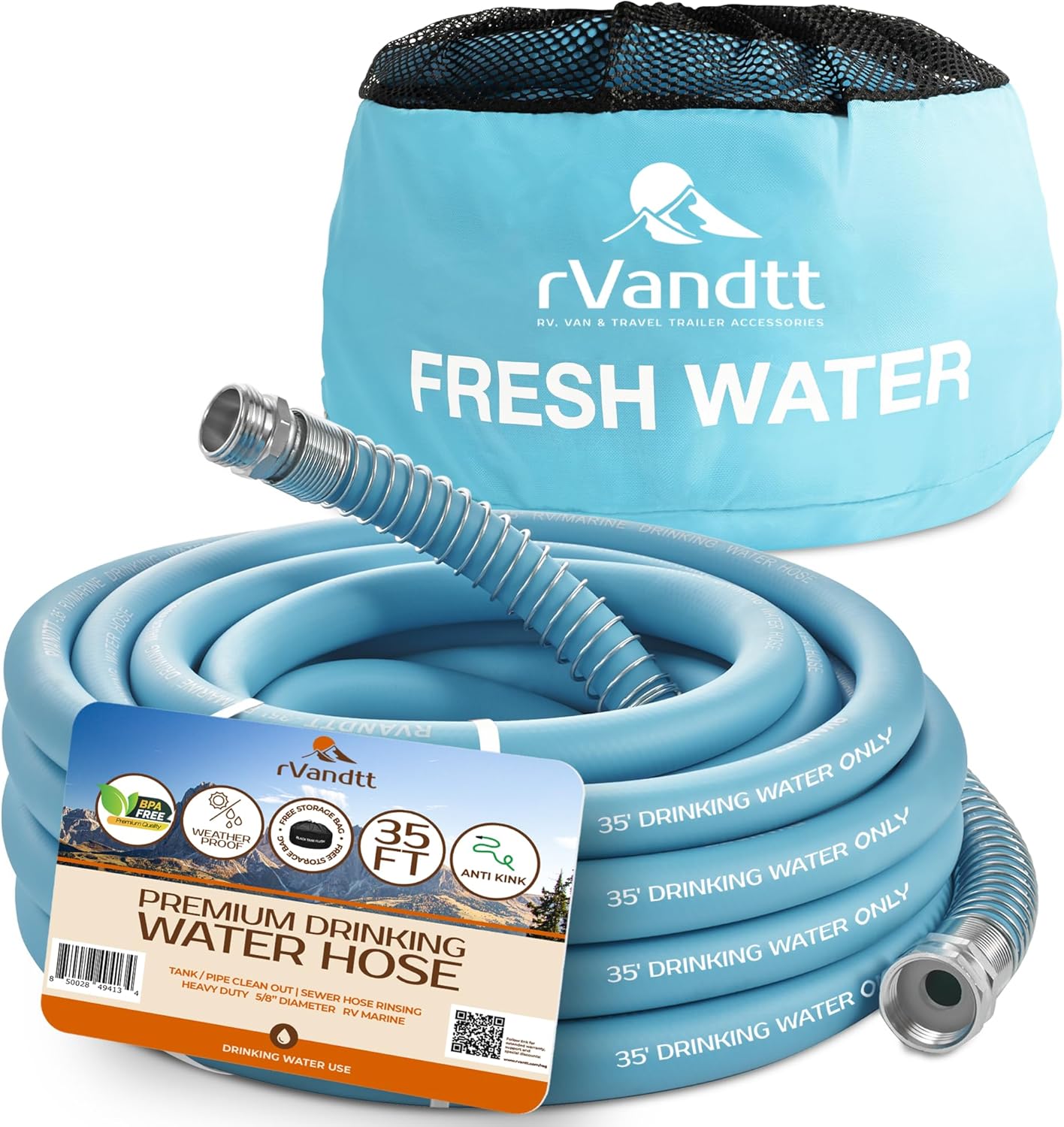 RV Fresh Water Hose - Premium Drinking Water Hose for Camping