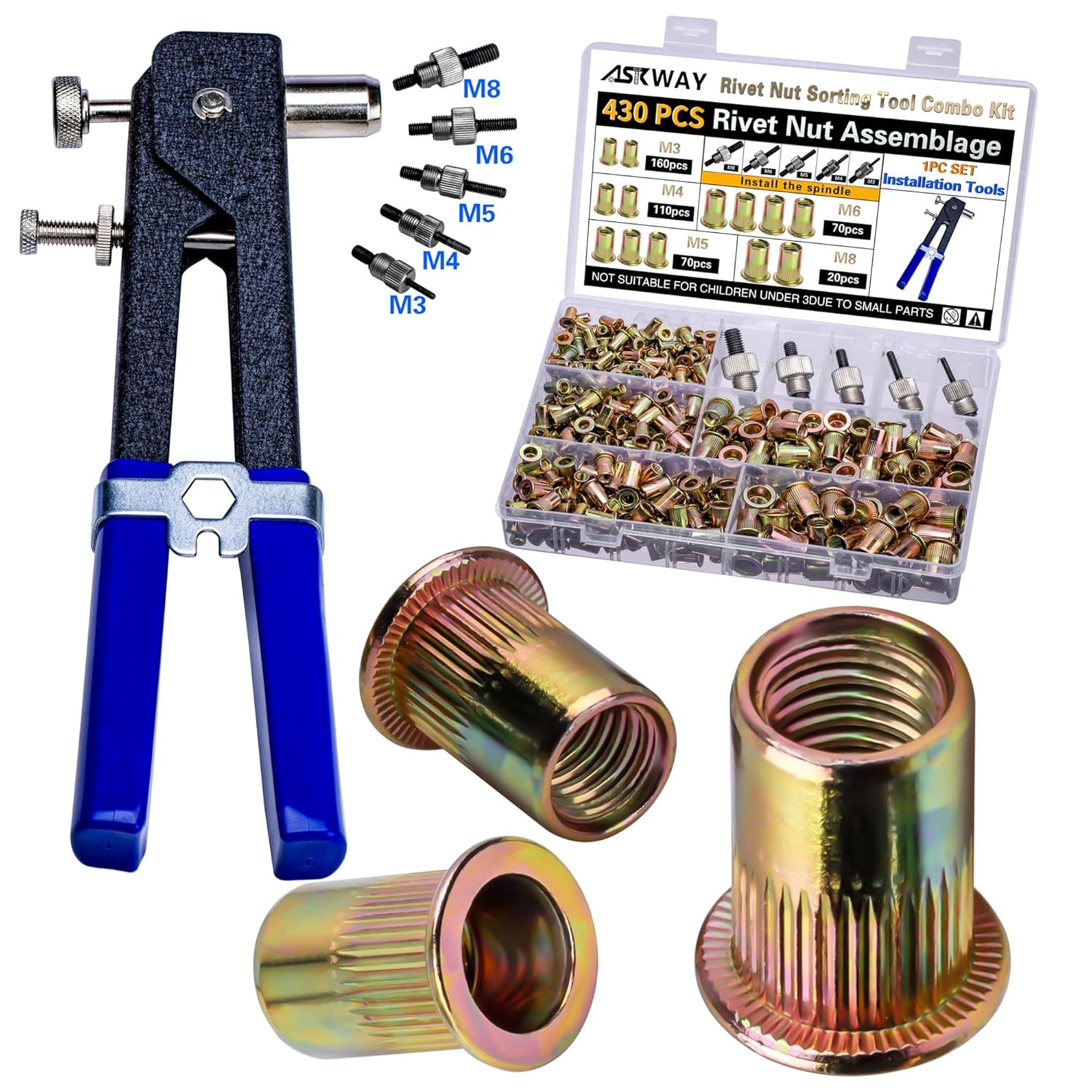 Pressure Rivet Nut Tool Kit for Automotive and Industrial Use