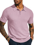 PJ PAUL JONES Mens Knit Polo Shirt Short Sleeve - Textured