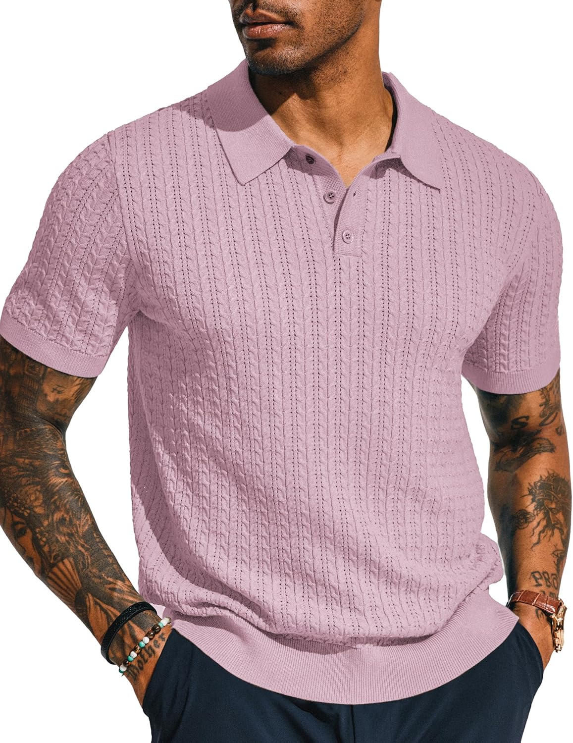 Mens Knit Polo Shirt by PJ PAUL JONES - Comfortable & Stylish