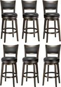 PrimeZone Swivel Bar Stools Set of 6 for Kitchen and Pub Use