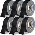 Black Gaffers Tape 6 Pack 2 in x 30 yd - Matte, Waterproof, No Residue