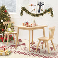 Curipeer Windsor Kids Table and 2 Chair Set - Solid Natural Wood