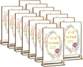 14 Pack Acrylic Sign Holder 4x6 Gold Frames - Double-Sided Clear