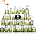 Arme Bud Vase Set of 32 Green Glass Mini Vases - Bulk Centerpiece Set