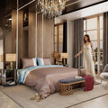 Stoa Paris Satin Full Size Duvet Cover Set 3PCs - Cooling Comfort