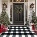 Buffalo Plaid Outdoor Rug 32x48 - Low Profile Non Slip Door Mat