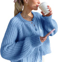 Womens Chunky Knit Button Down Cardigan - Soft Fall Layer