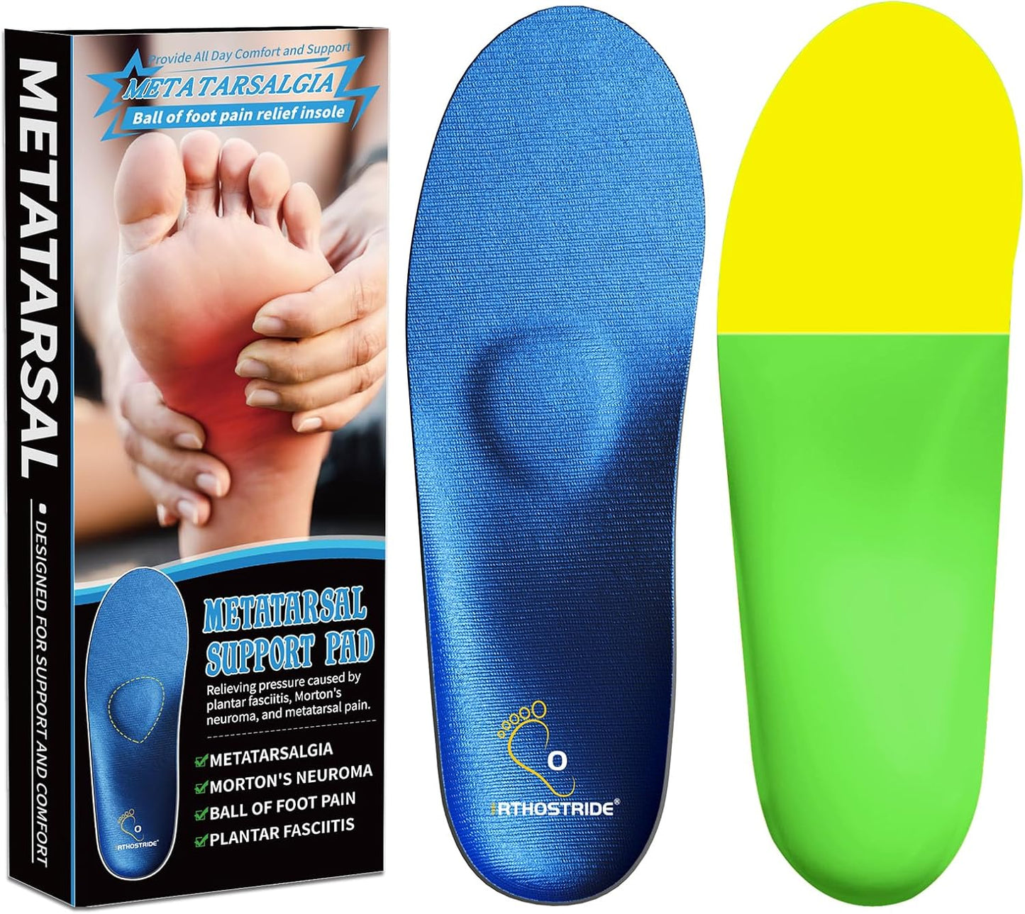 Metatarsalgia Insoles with Metatarsal Pads for Foot Pain Relief