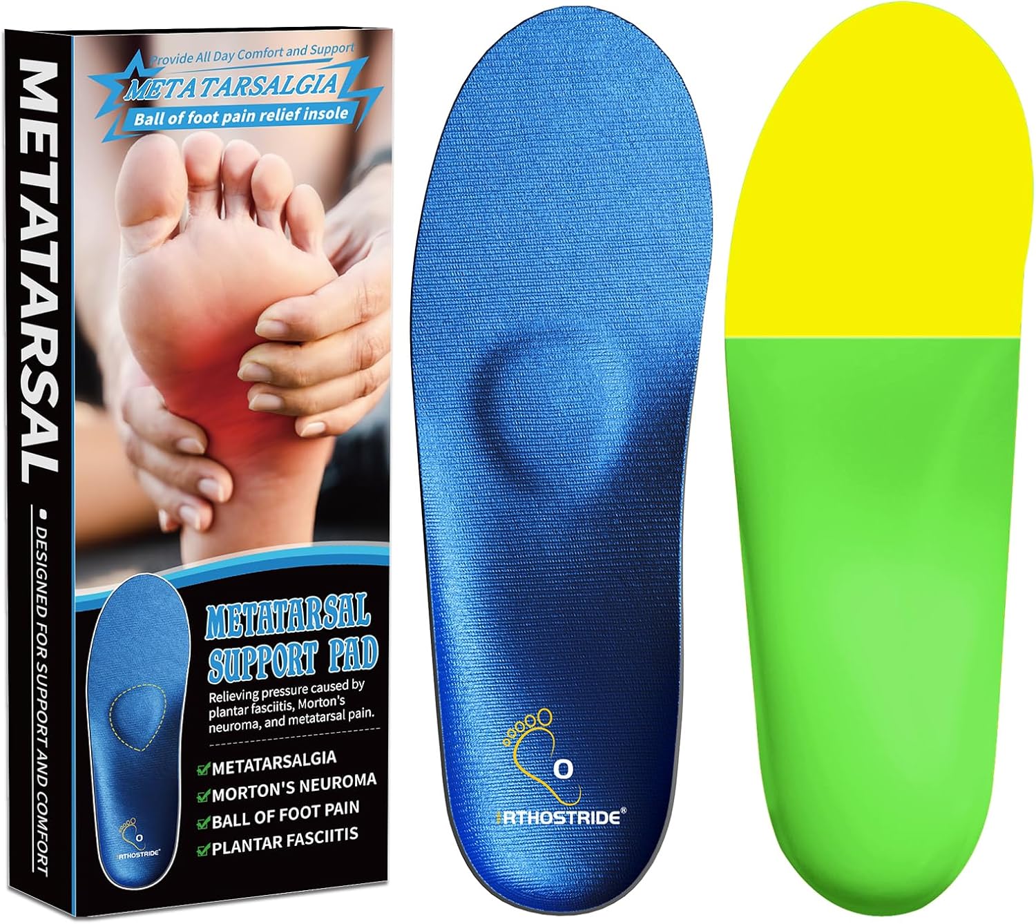 Metatarsalgia Insoles with Metatarsal Pads for Foot Pain Relief