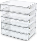 Citylife 5 PCS 6 Qt Plastic Storage Bins with Lids and Latches - Clear