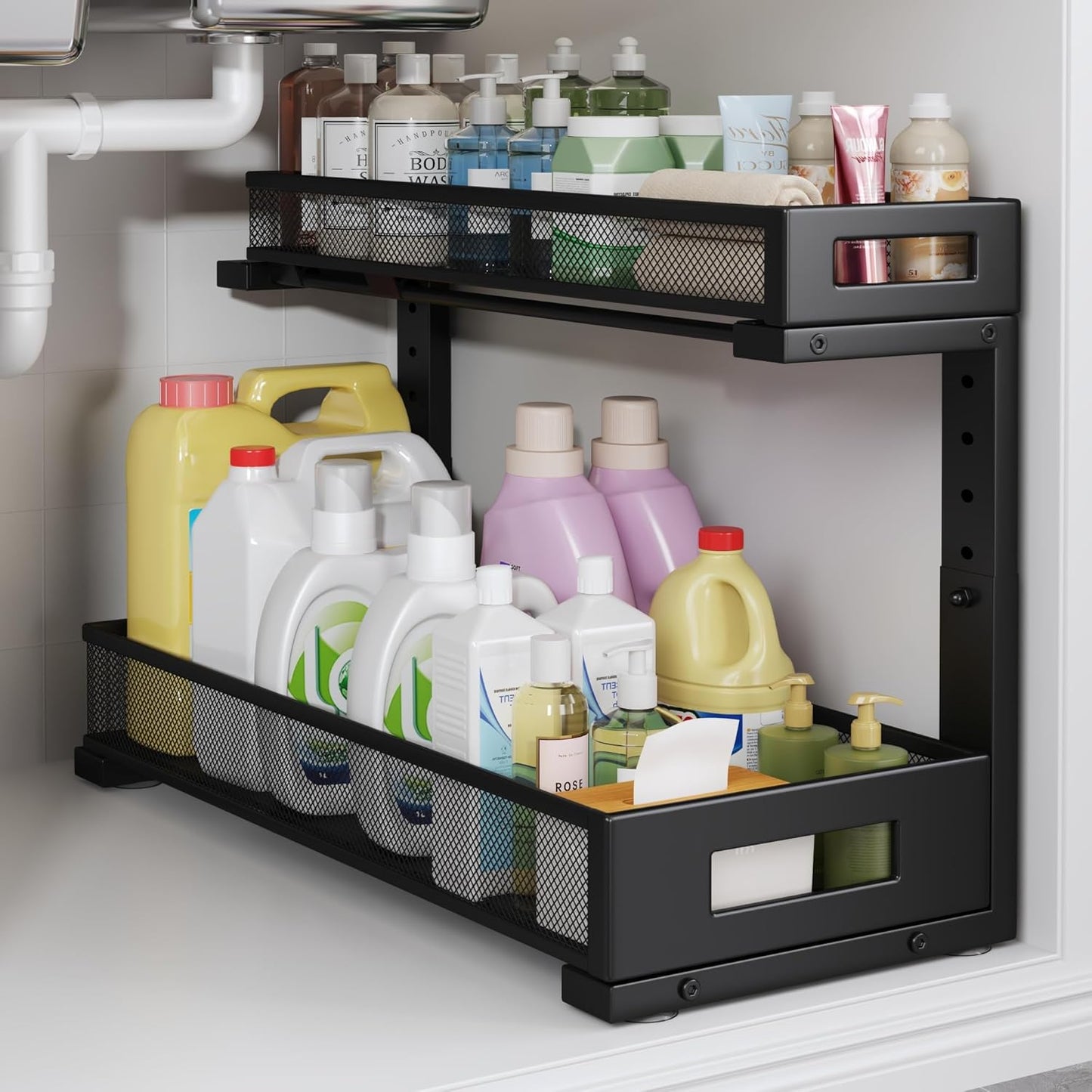 19IN Depth Under Sink Storage Organizer for Kitchen and Bathroom