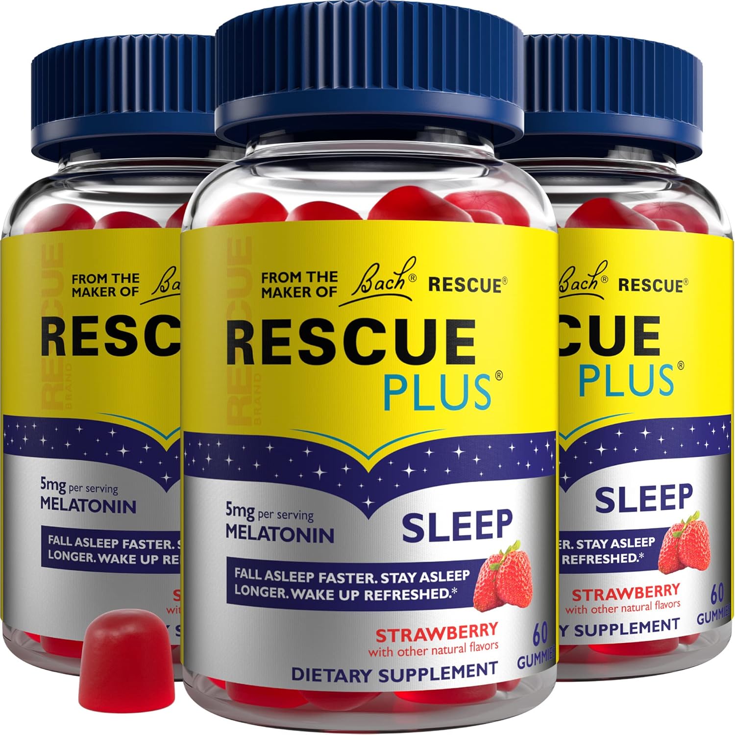 Bach RESCUE PLUS Melatonin Sleep Gummies for Restful Nights