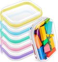 6 Pack Clear Hard Zipper Cases 7.87 x 5.9 x 2 in - Transparent