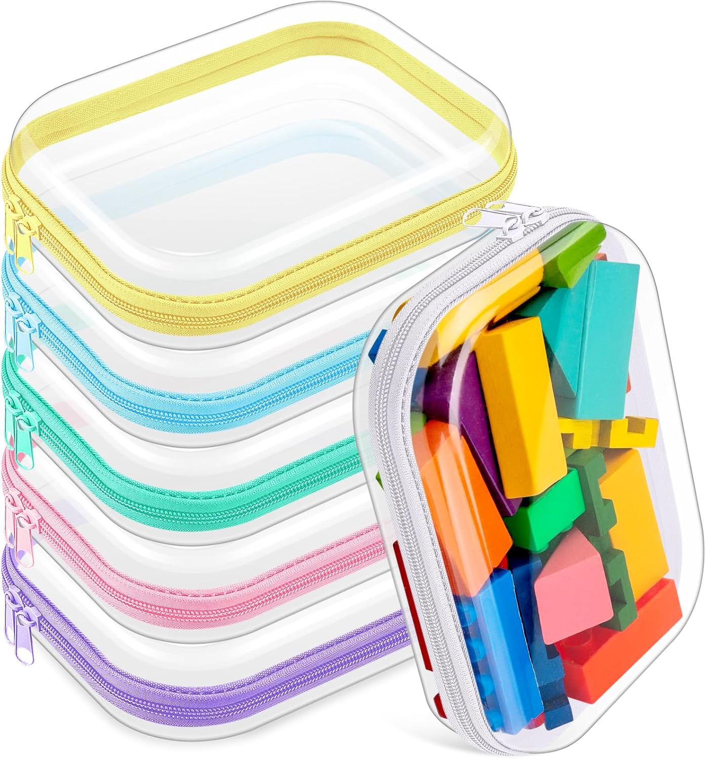 Sanwuta Clear Hard Zipper Case Pouches for Organizing Items