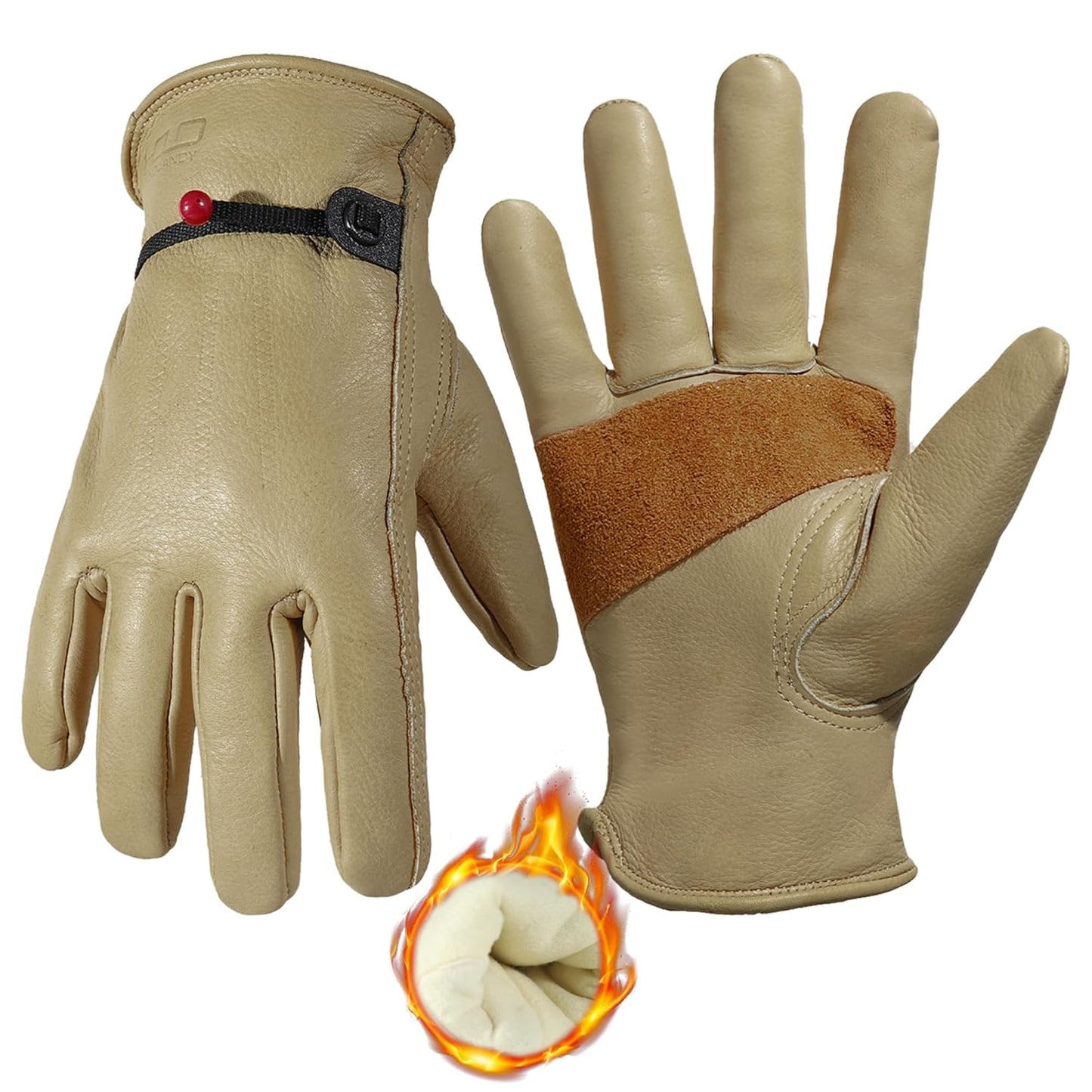 Waterproof Heated Work Gloves Brown BC