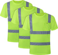 Hi-Vis Reflective Safety T-Shirt 3-Pack - Lightweight Cooling Comfort