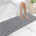 Chenille Bath Rug 47x17 in Grey - Extra Soft Absorbent Mat