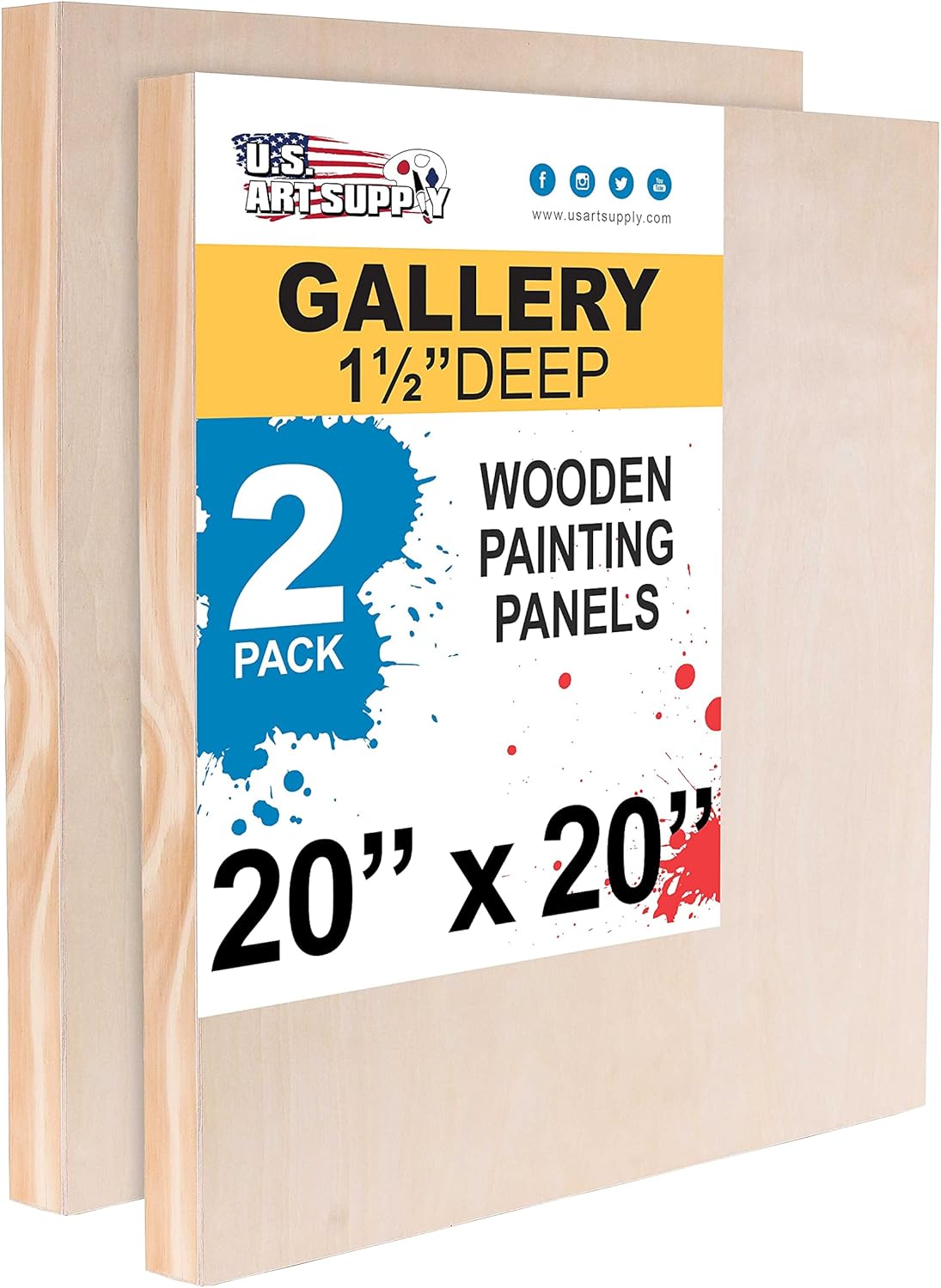 U.S. Art Supply Unfinished Cradled Wood Panels for Painting