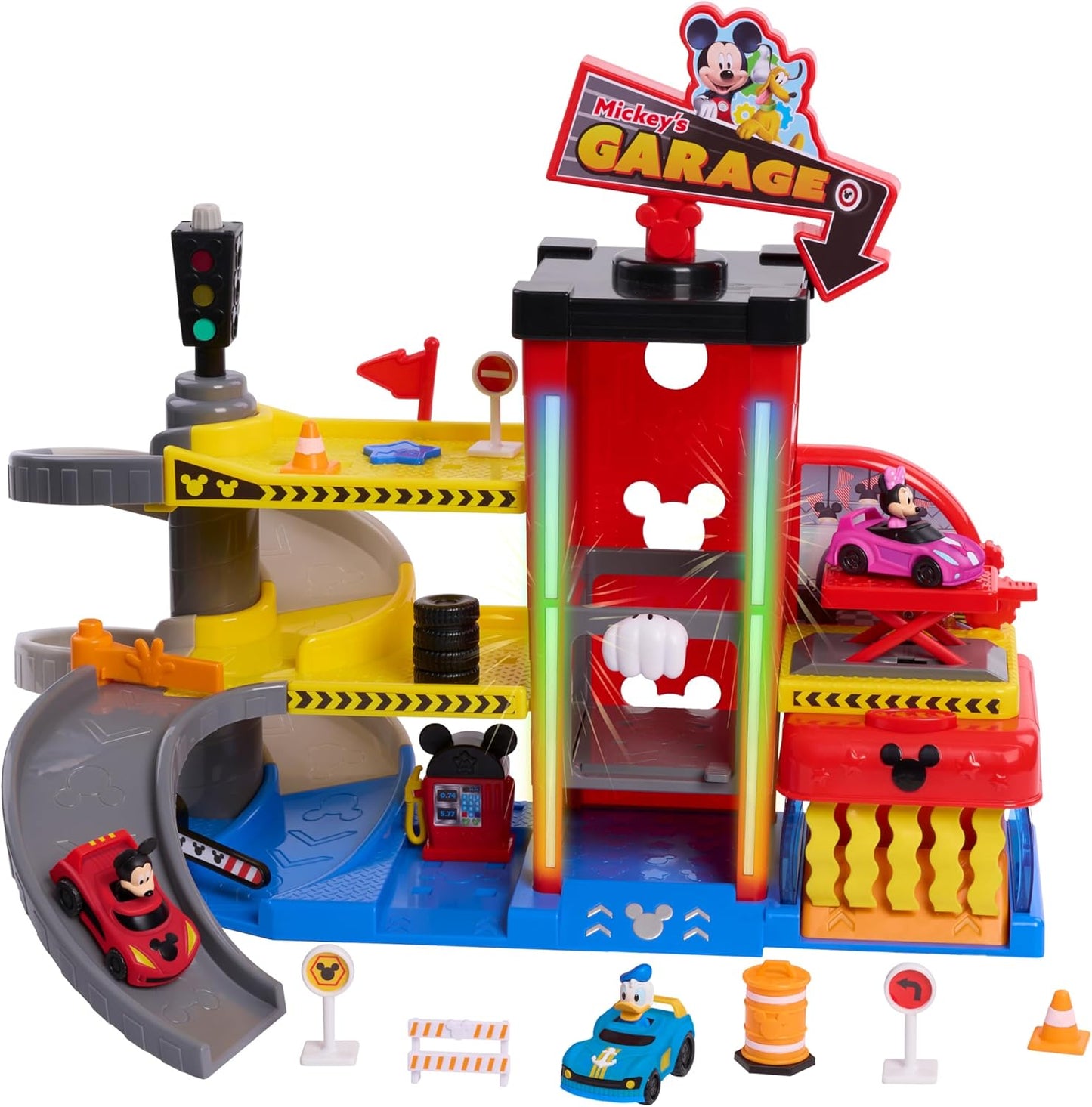 Disney Junior Mickey Mouse Ready to Race Garage Playset for Kids