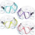 Fabbay 4-Pack Adult Swimming Diving Goggles with Nose Cover - Clear