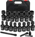 3/8in Drive Universal Impact Socket Set 19-Piece - Durable CR-MO