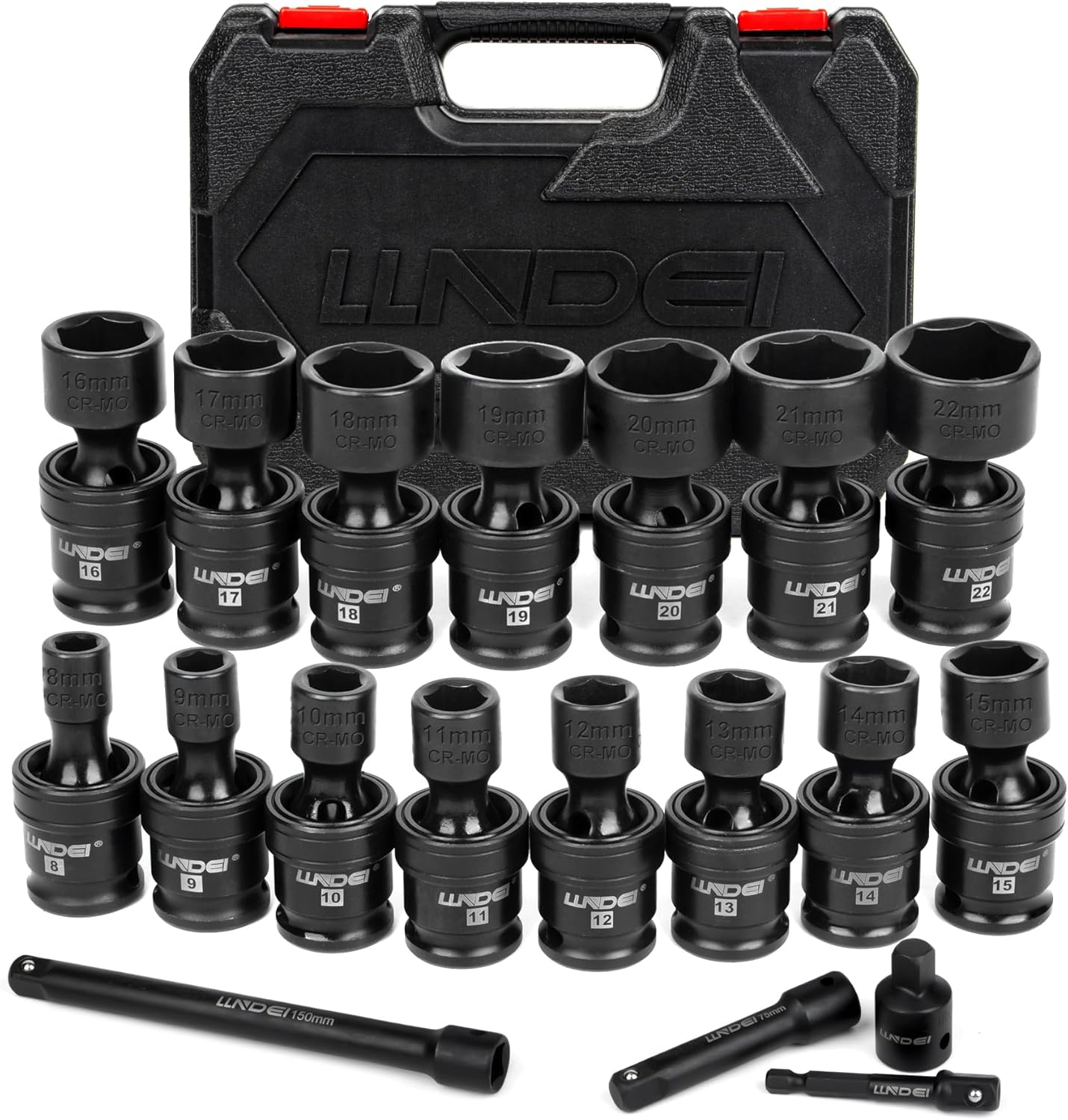 LLNDEI 3/8 Drive Universal Impact Socket Set for Professionals