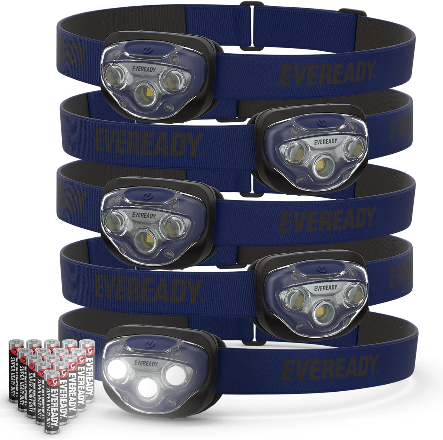 5-Pack Eveready LED Headlamps - Bright, Durable Illumination