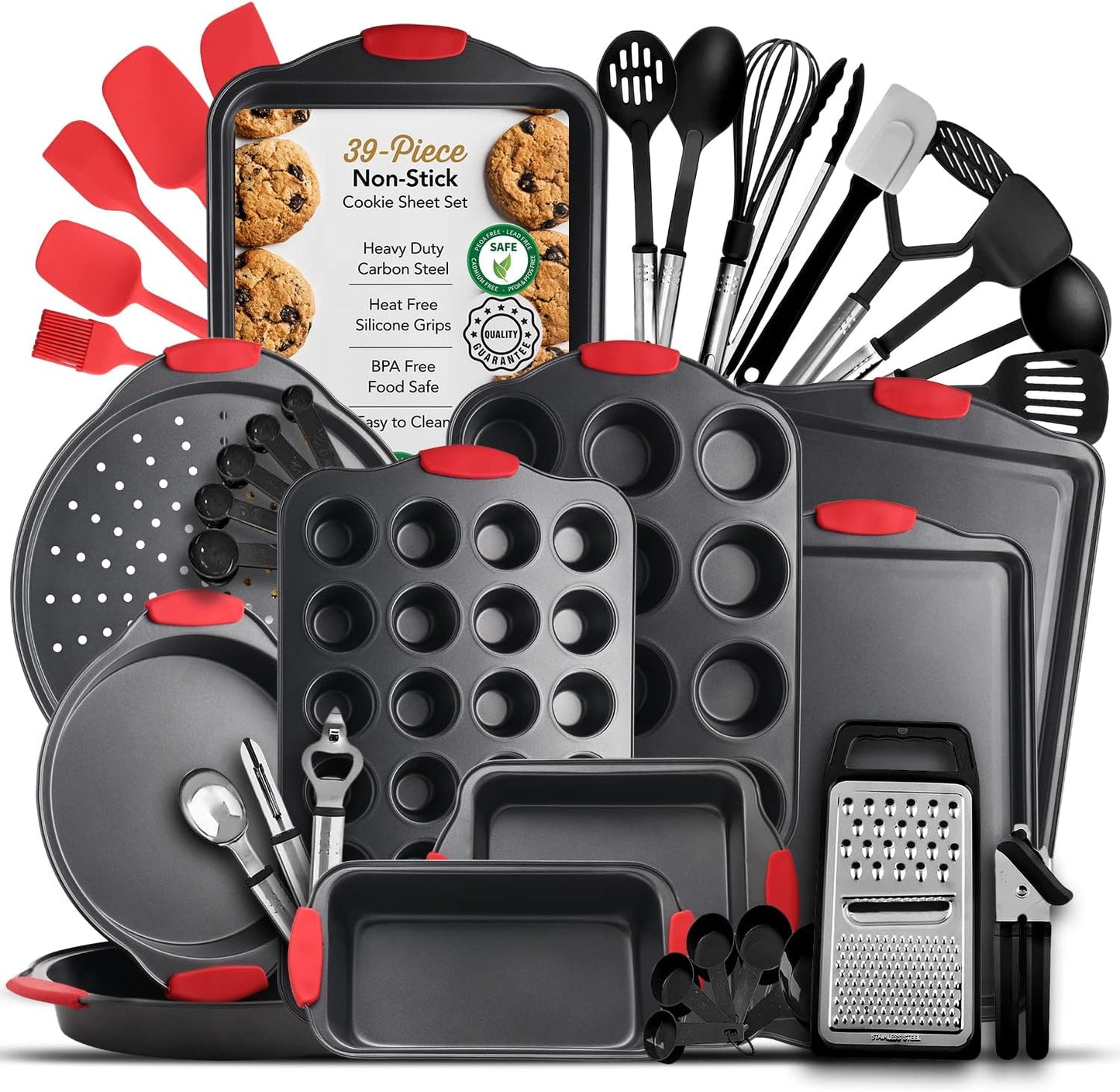 Premium Nonstick Baking Pan Set with 39 Essential Pieces