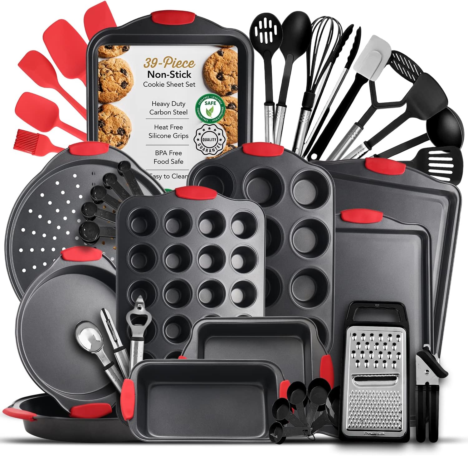 Premium Nonstick Baking Pan Set with 39 Essential Pieces