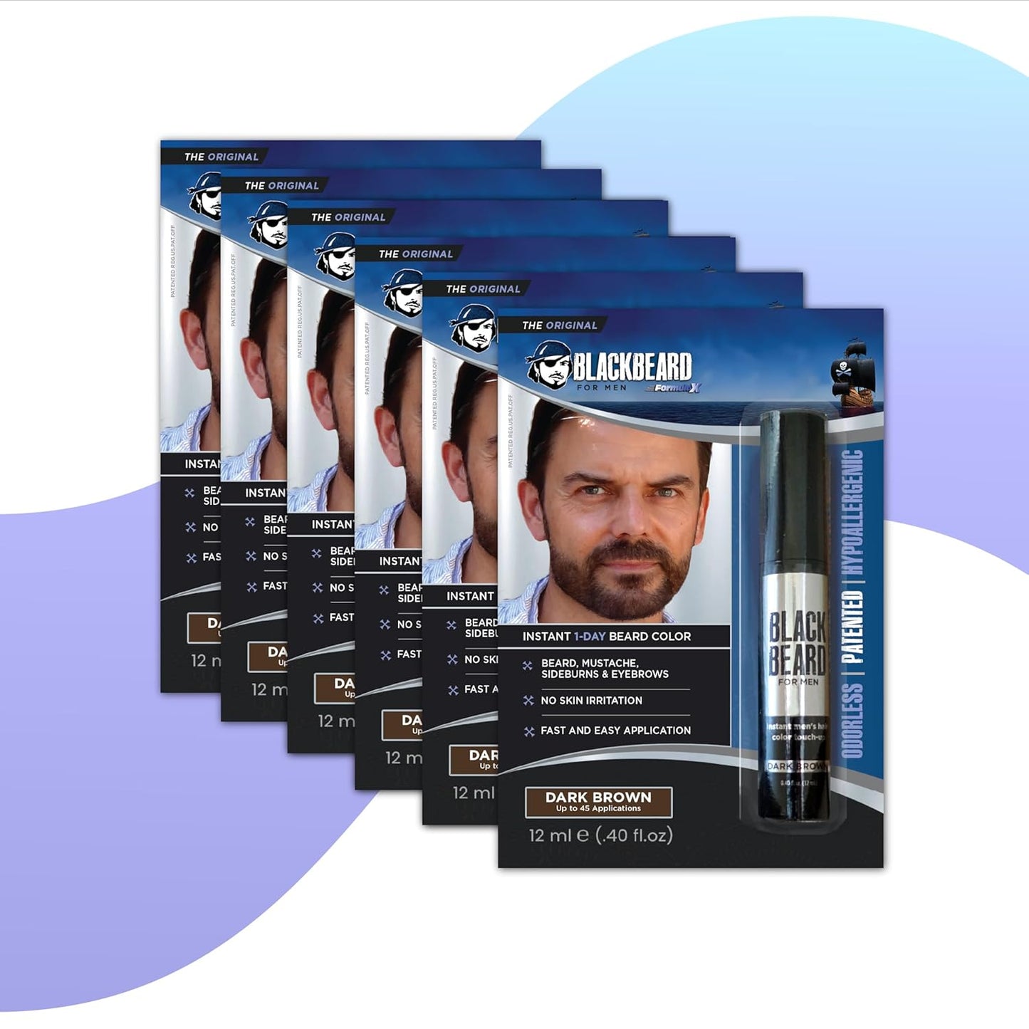 Instant Beard Color for Men - Blackbeard for Men Dark Brown
