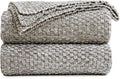 Longhui bedding Knitted Throw Blanket for Couch - Soft 100% Cotton