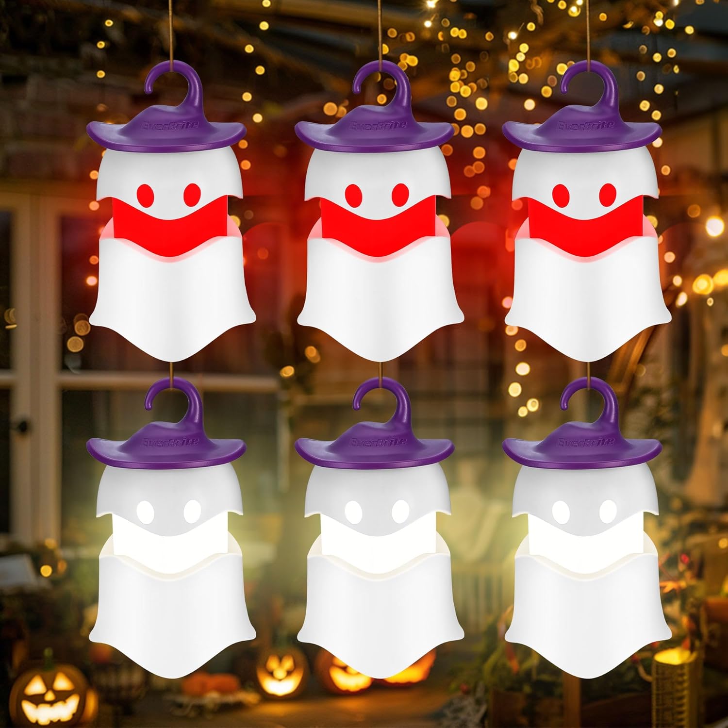 EverBrite Halloween Hanging Ghost Lights for Spooky Decor