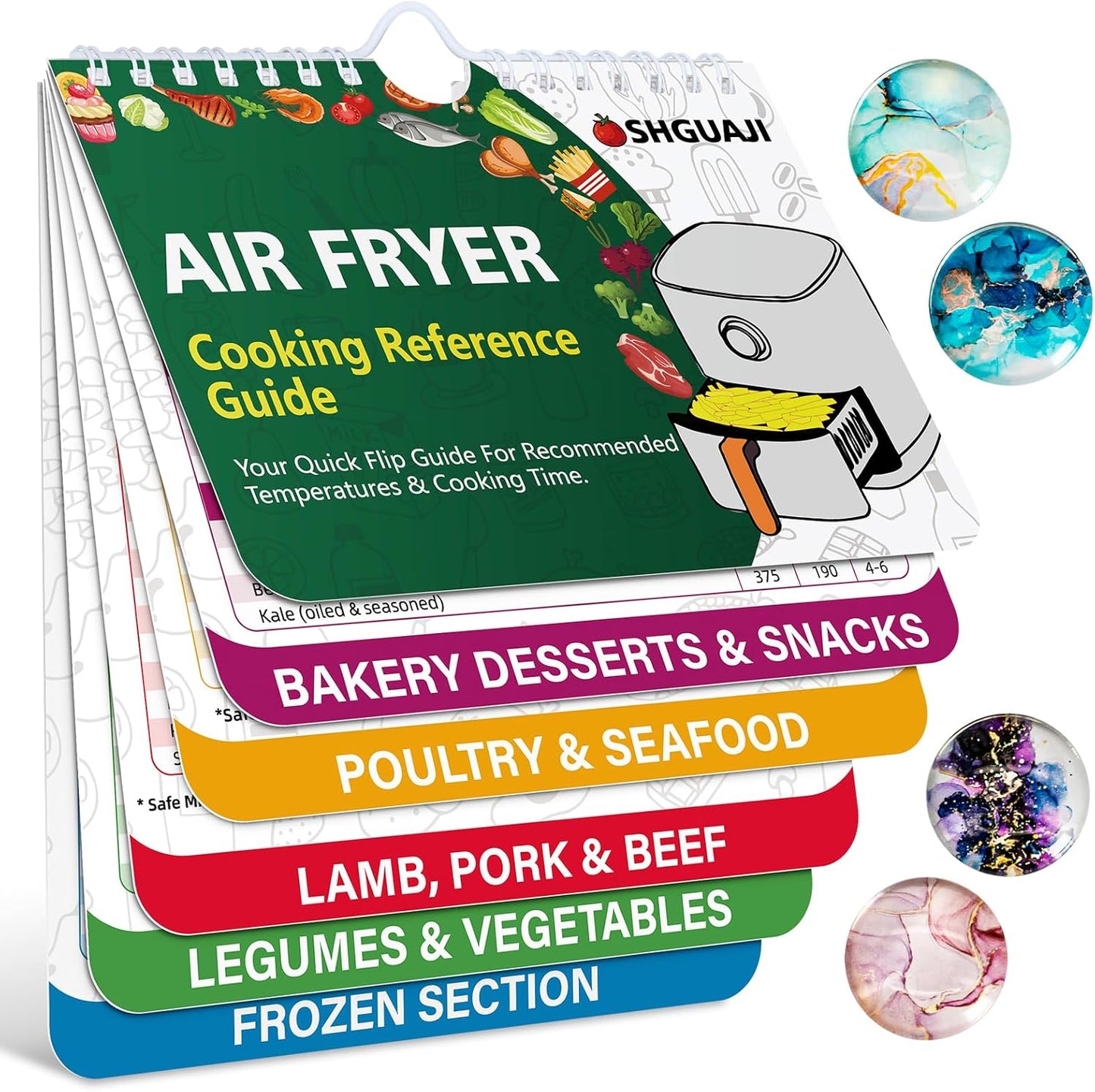 Air Fryer Cheat Sheet & Recipes Magnet Set