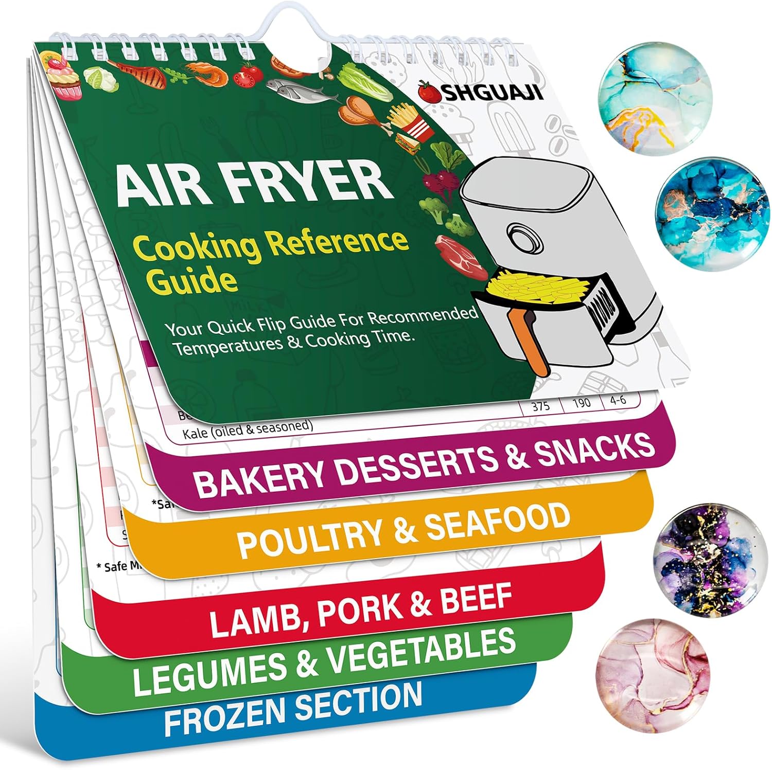 Air Fryer Cheat Sheet & Recipes Magnet Set