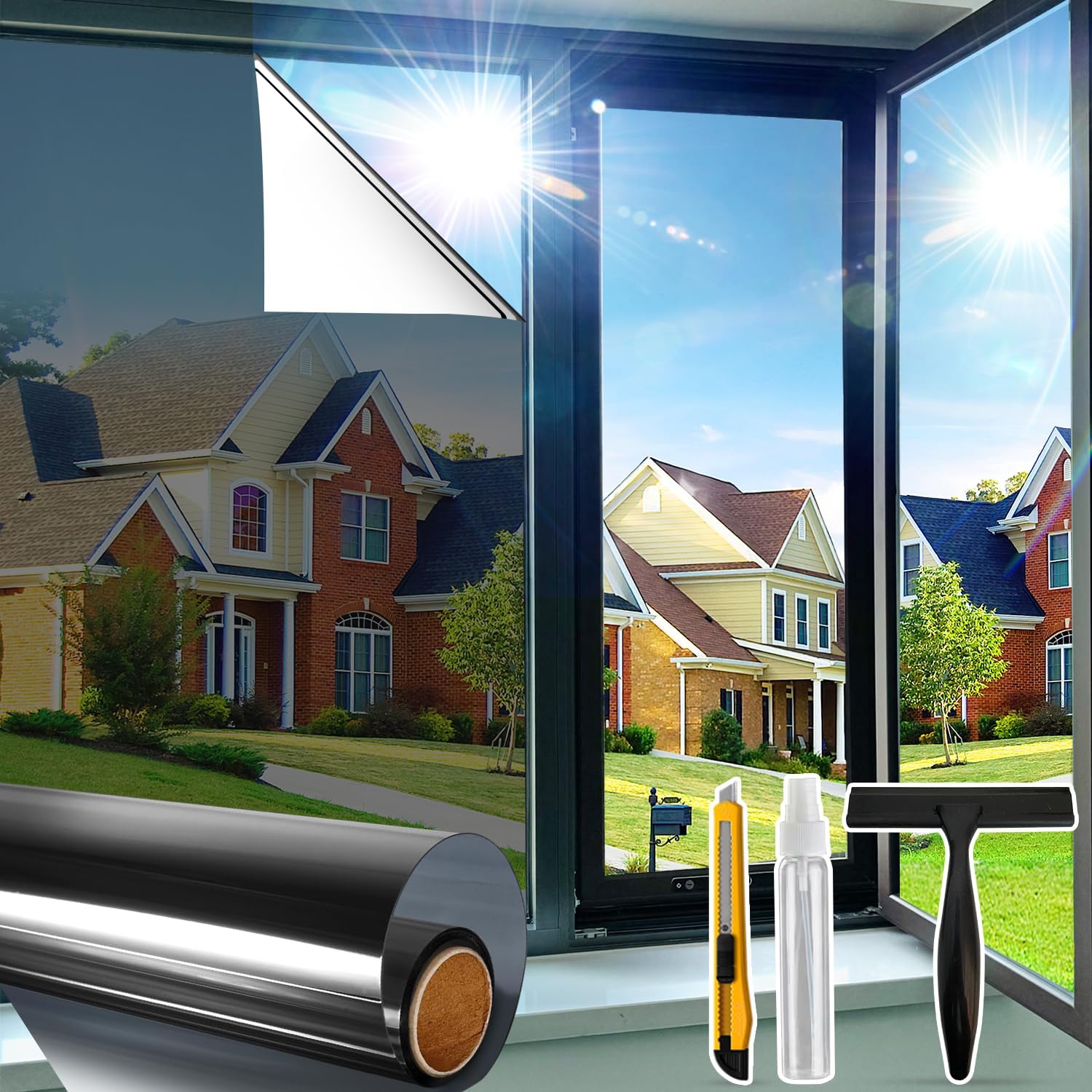 One Way Privacy Window Film for Daytime Use and Heat Control