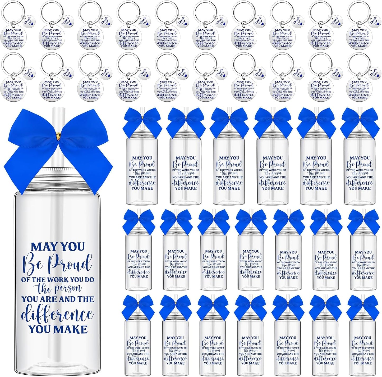 20 Set Employee Appreciation Gifts with Tumblers and Keychains