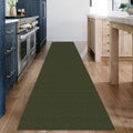 Runner Rug 2x12 Ft Washable Braided Cotton Runner - Dark Green
