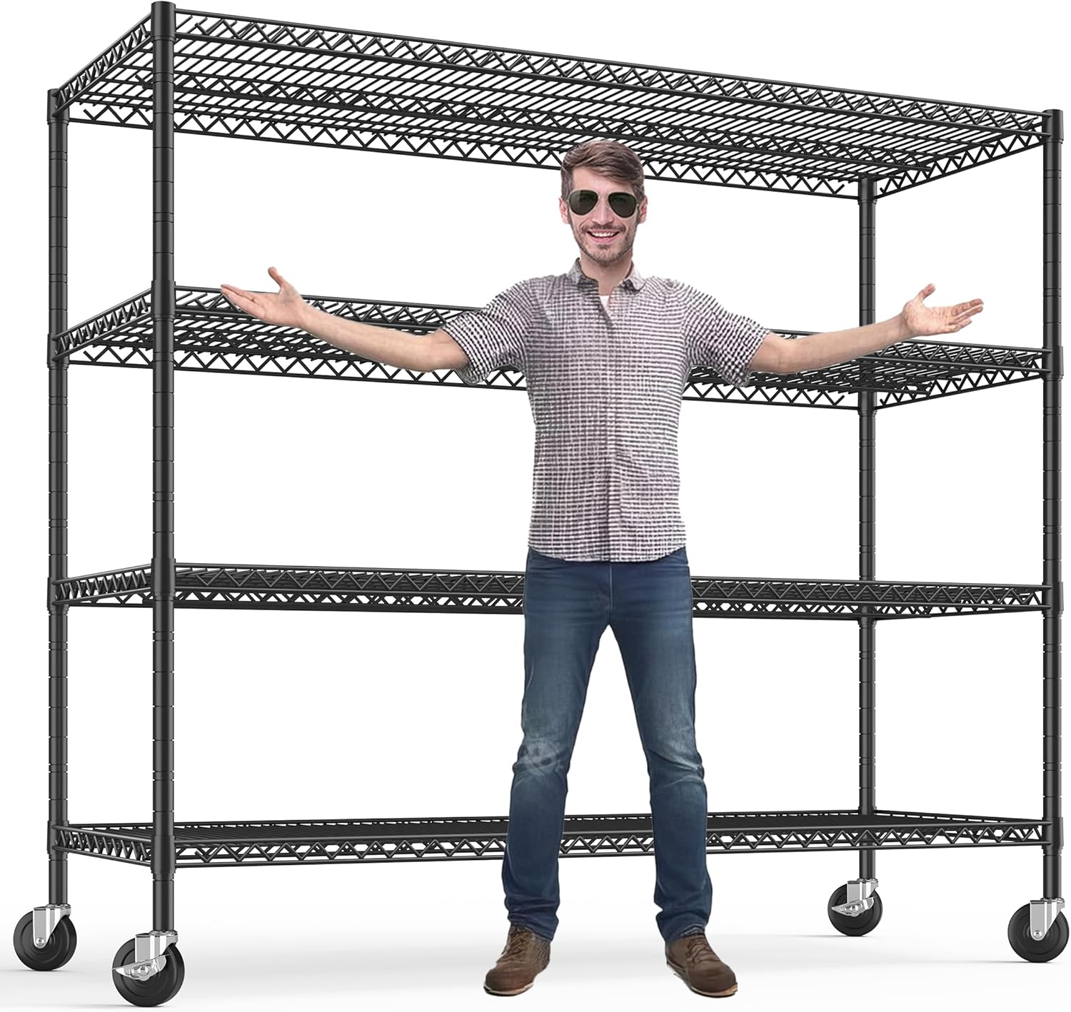 Heavy Duty Metal Shelving Unit with Wheels for Storage Needs