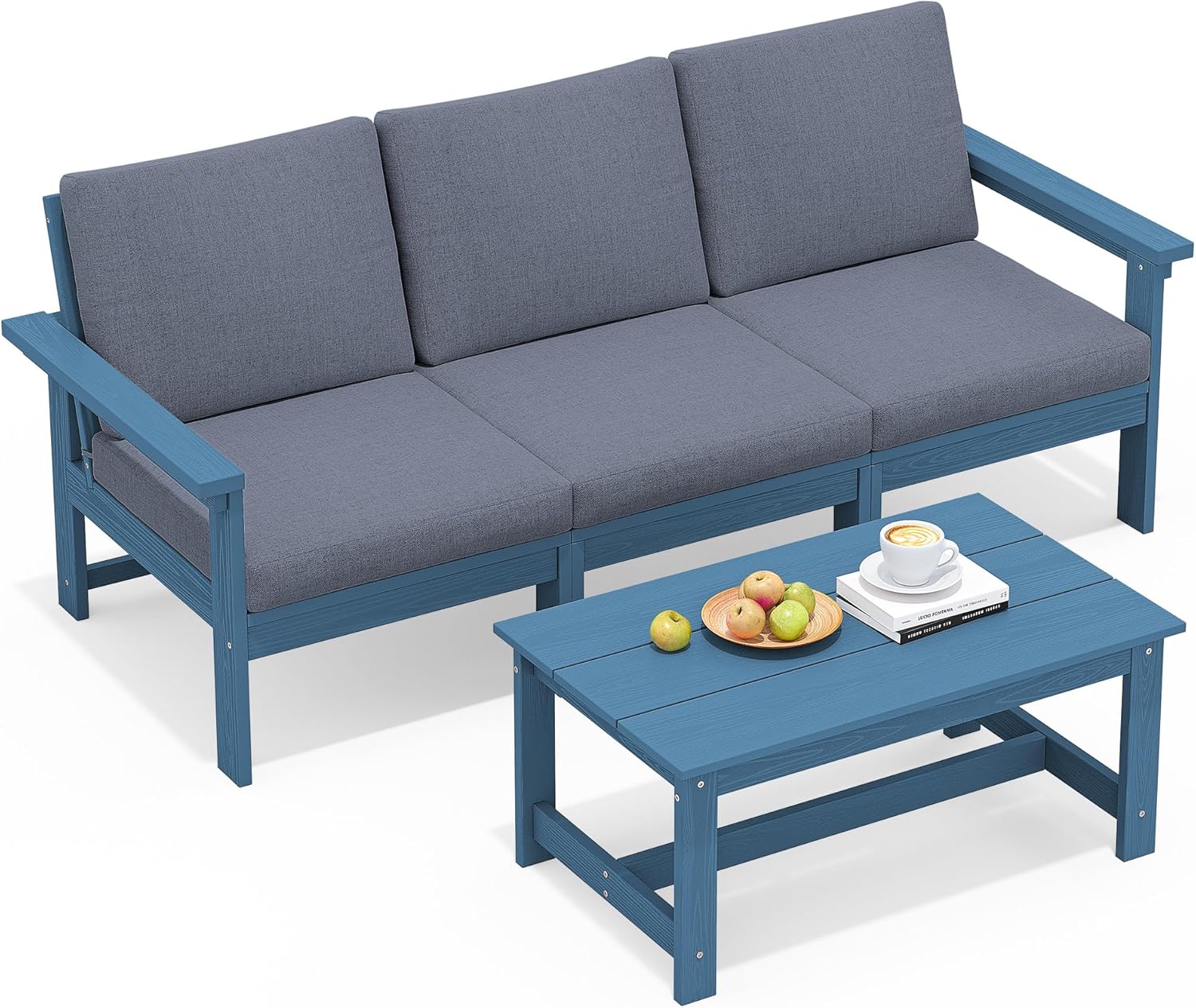 SERWALL HDPE Patio Sofa Set: Stylish Outdoor Sectional Furniture