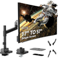 Single 57 in Heavy Duty Monitor Arm Pole Top Mount - USB-C/USB-A