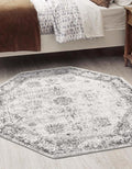 4 ft 1 in Octagon Gray Beige Area Rug - Sofia Collection