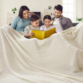 Cotton Waffle Blanket Oversized King 120in x 120in Ivory - Lightweight