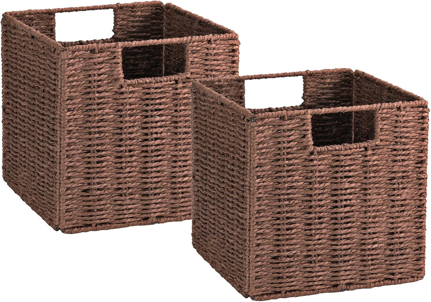 Vagusicc Wicker Storage Basket Set of 2 for Home Organization